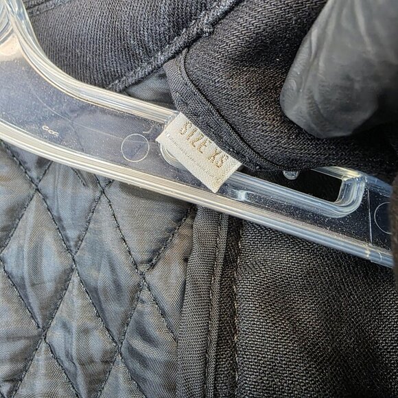 Diesel Jacket Womens XS Black Quilted Moto Biker Asymmetrical Zip Belted - Picture 13 of 16